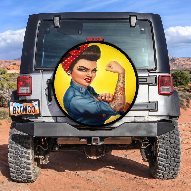 Rosie the Riveter With Tattoos Spare Tire Covers Gift For Campers Nearkii