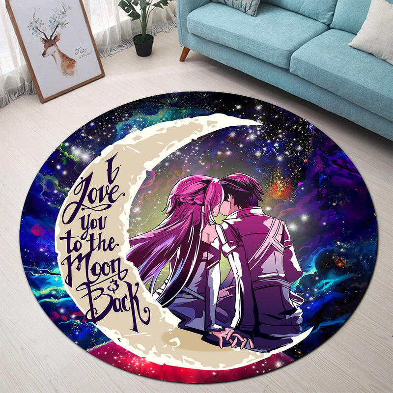 Sao Rug SAO Sword Art Online Asuna Kirito Love You To The Moon Galaxy Round Ru