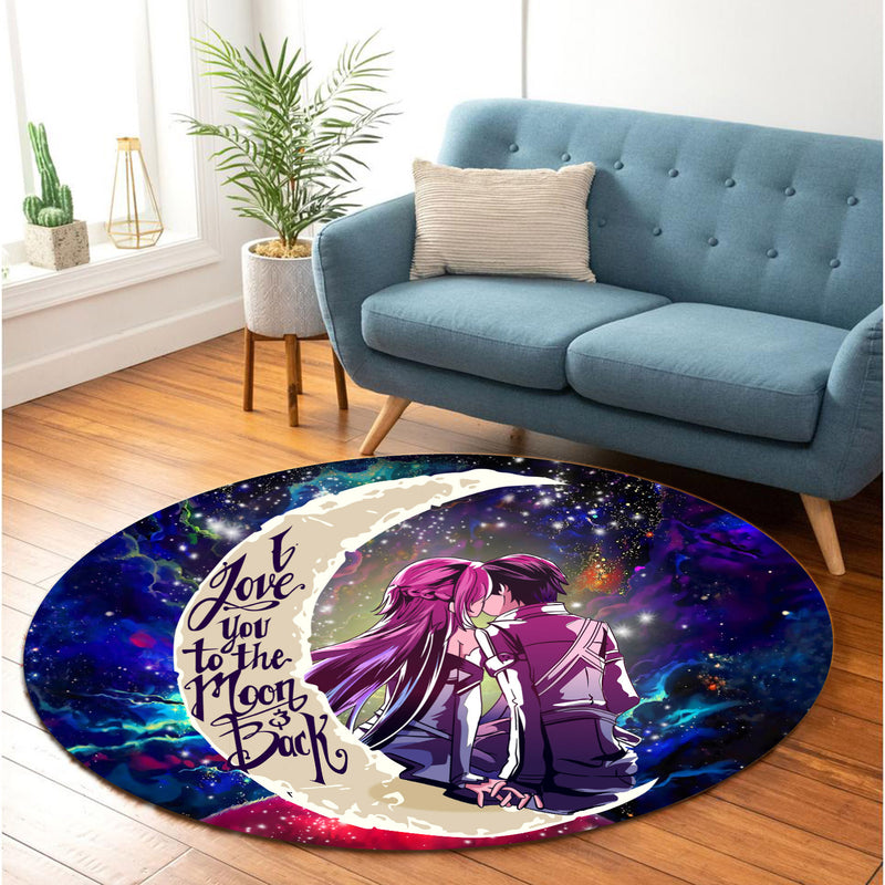 Sao Rug SAO Sword Art Online Asuna Kirito Love You To The Moon Galaxy Round Ru