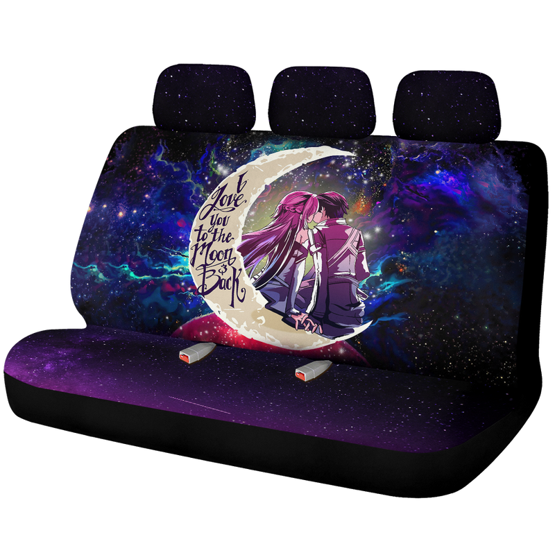 SAO Sword Art Online Asuna Kirito Love You To The Moon Galaxy Premium Custom Car Back Seat Covers Decor Protectors Nearkii