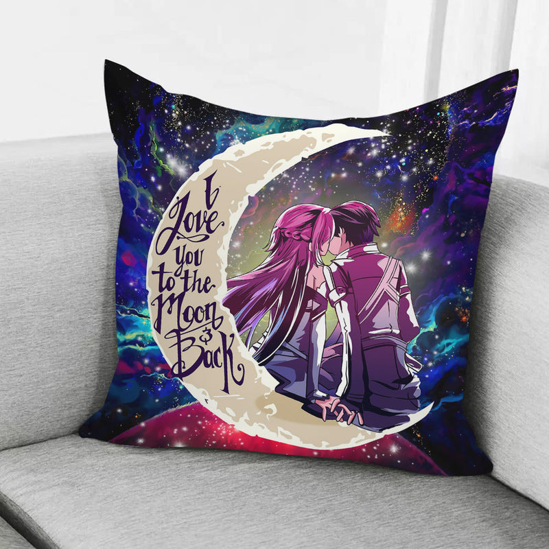 SAO Sword Art Online Asuna Kirito Love You To The Moon Galaxy Pillowcase Room Decor Nearkii