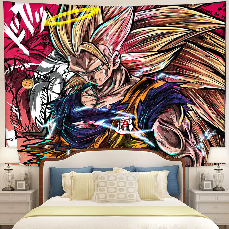 SS3 Goku Super Tapestry Room Decor Nearkii