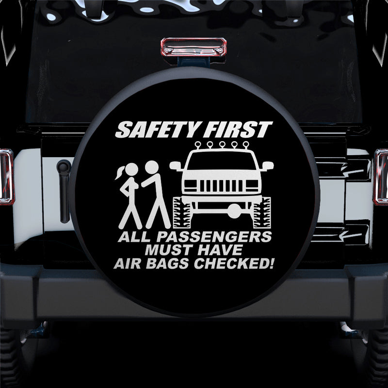 Safety First Funny Couple Jeep Car Spare Tire Covers Gift For Campers Nearkii