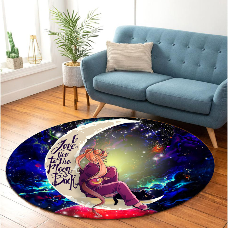 Sailor Moon Love You To The Moon Galaxy Round Carpet Rug Bedroom Livingroom Home Decor Nearkii