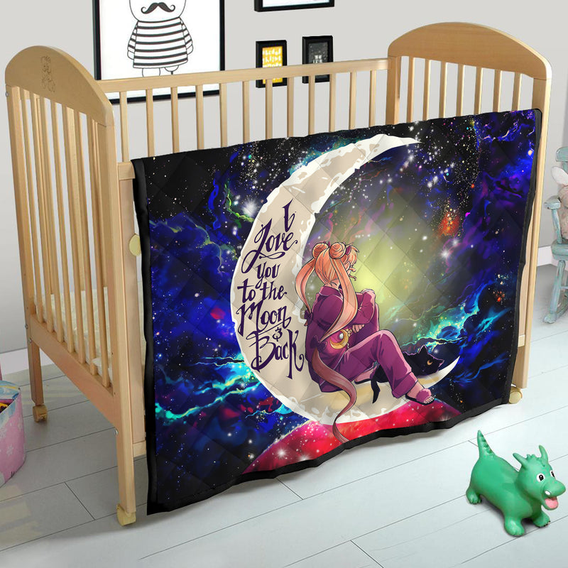 Sailor Moon Love You To The Moon Galaxy Quilt Blanket Nearkii