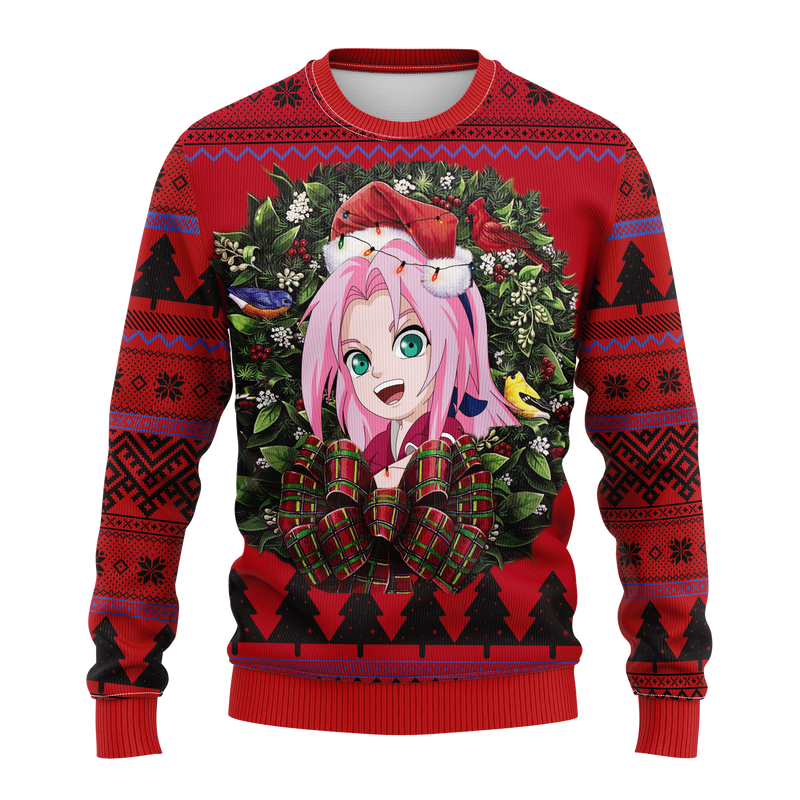 Sakura Naruto Noel Mc Ugly Christmas Sweater Thanksgiving Gift Nearkii