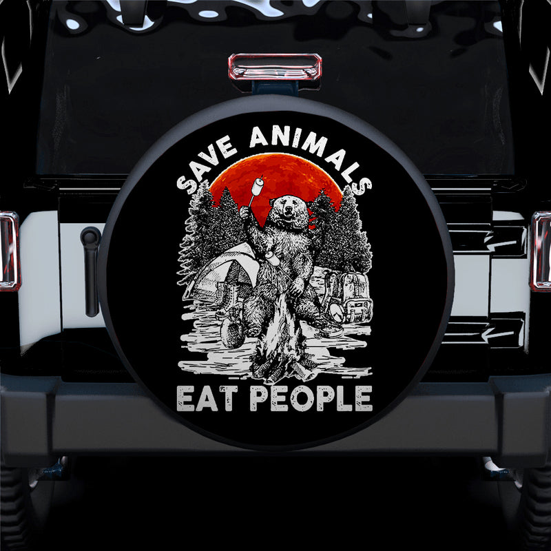 Save Animals Eat People Jeep Car Spare Tire Cover Gift For Campers Nearkii