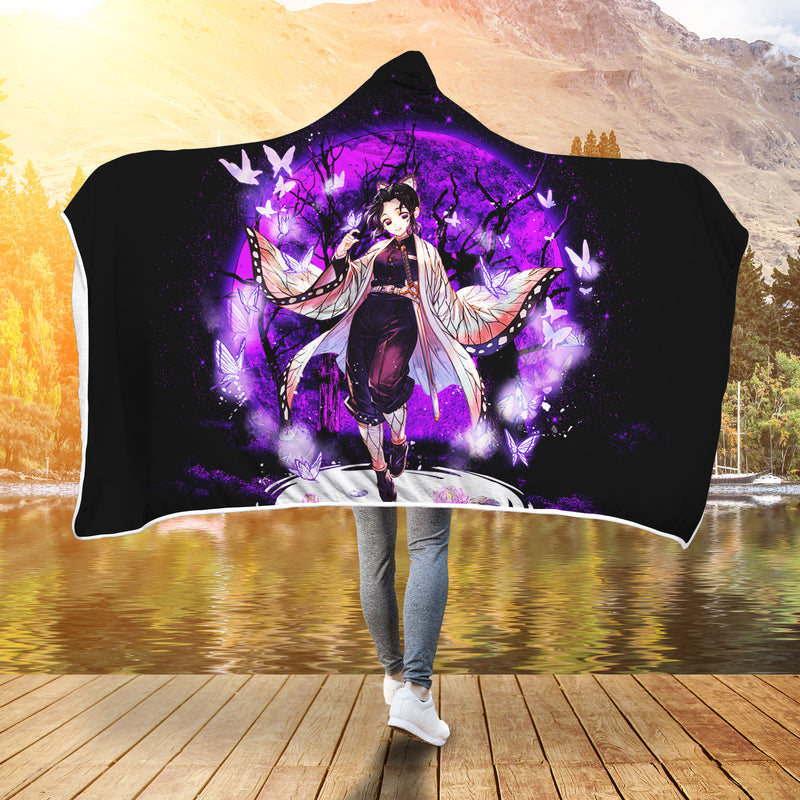 Shinobu Demon Slayer Moonlight Economy Hooded Blanket Nearkii