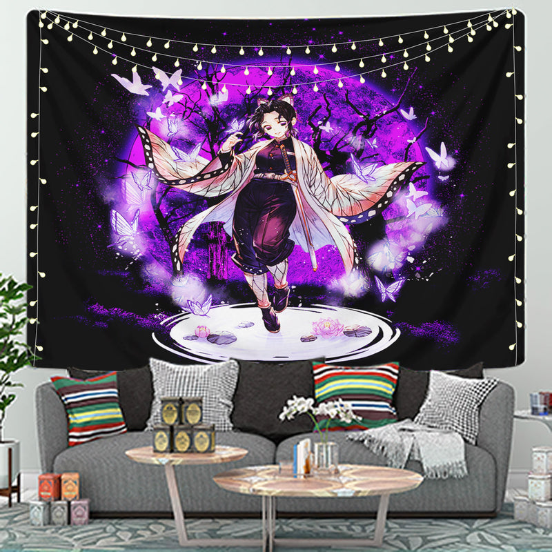 Shinobu Demon Slayer Moonlight Tapestry Room Decor Nearkii