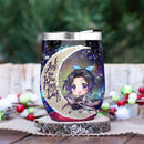 Shinobu Demon Slayer Love You To Moon And Back Premium Wine Tumbler Nearkii