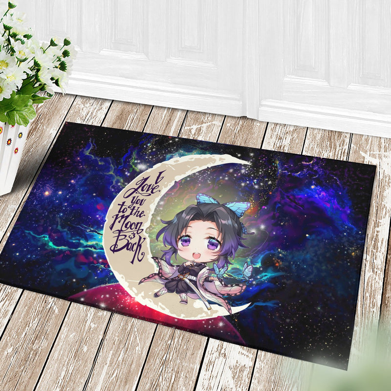 Shinobu demon slayer Love You To The Moon Back Doormat Home Decor Nearkii