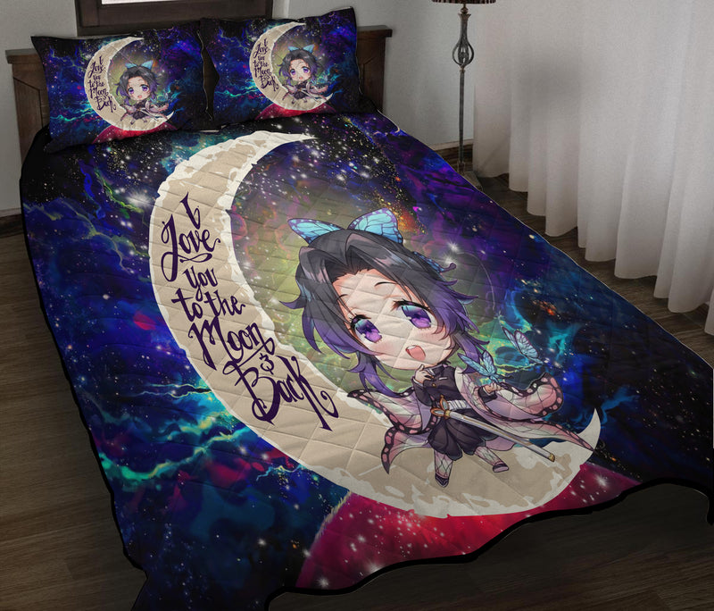 Shinobu Demon Slayer Love You To The Moon Galaxy Quilt Bed Sets Nearkii
