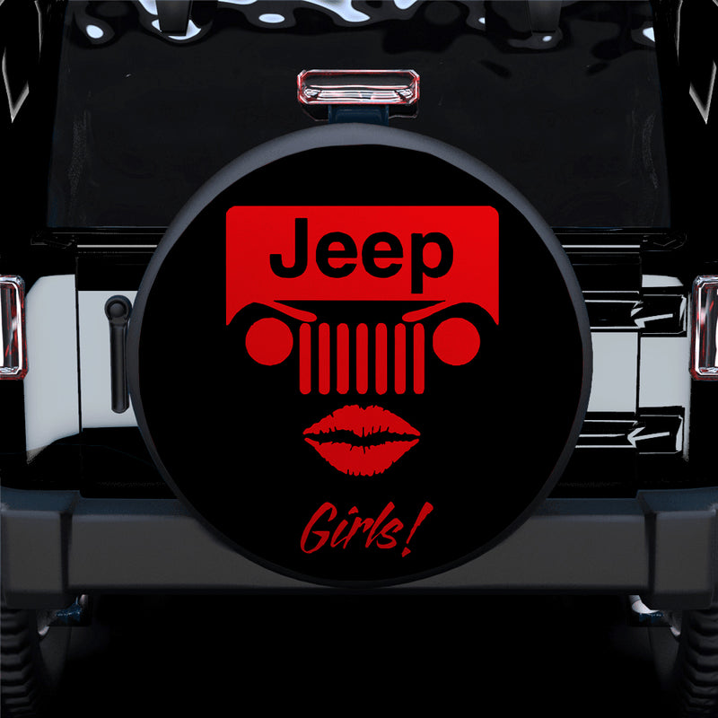 Jeep Girl Red Car Spare Tire Covers Gift For Campers Nearkii
