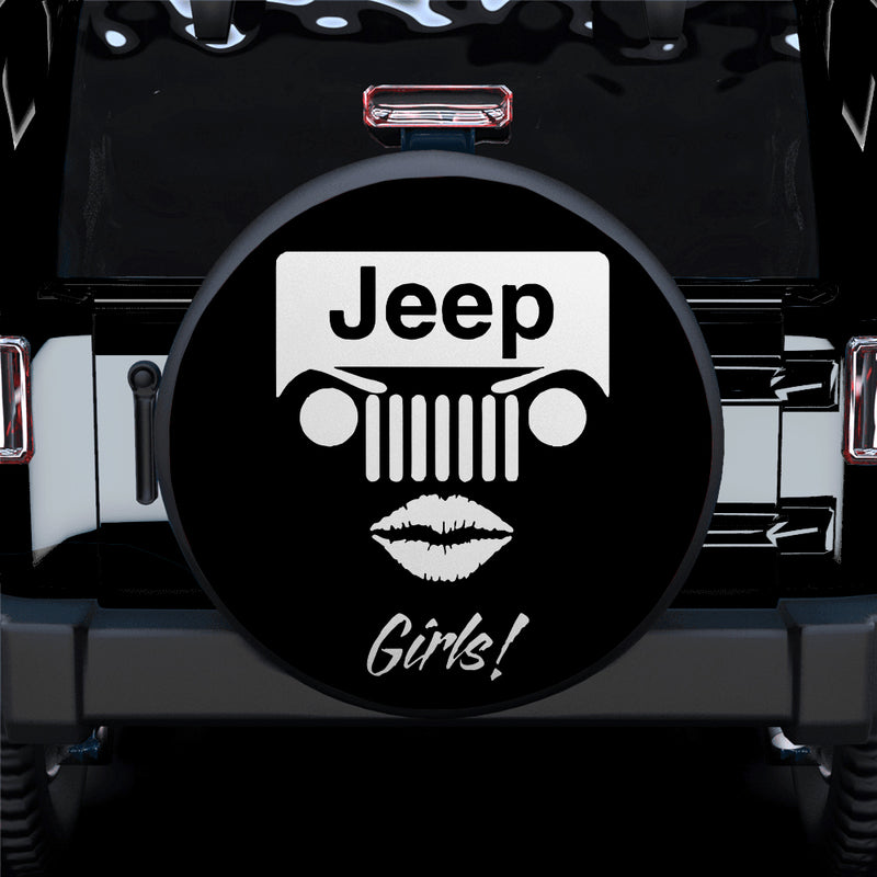 Jeep Girl White Car Spare Tire Covers Gift For Campers Nearkii