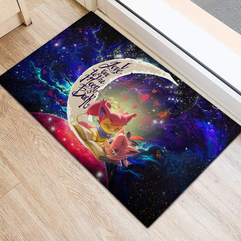 Skitty And Jigglypuff Pokemon Love You To The Moon Galaxy Doormat Home Decor Nearkii