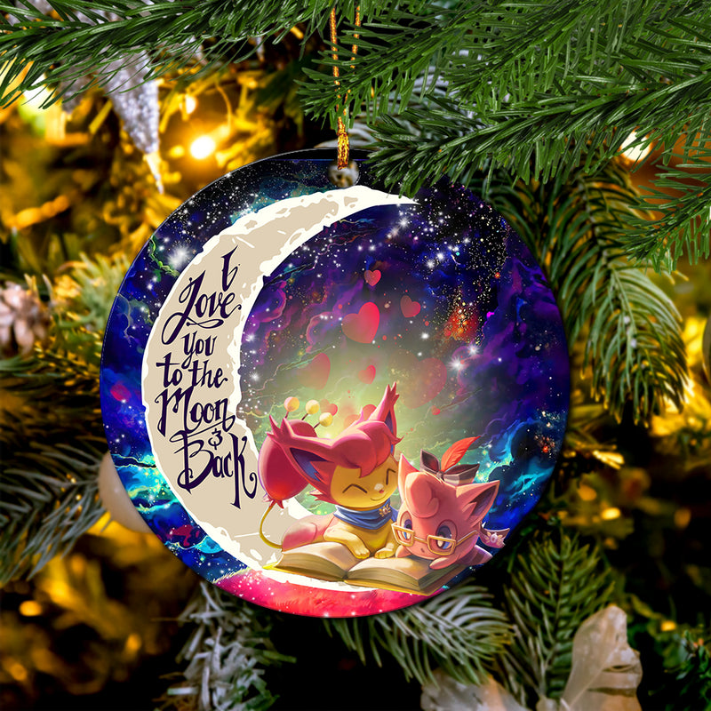 Skitty And Jigglypuff Pokemon Love You To The Moon Galaxy Mica Circle Ornament Perfect Gift For Holiday Nearkii