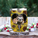 Sloth Cute Sunflower Wine Tumbler Nearkii