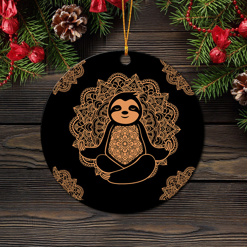 Sloth Mandala Yoda Mica Ornament Perfect Gift For Holiday Nearkii