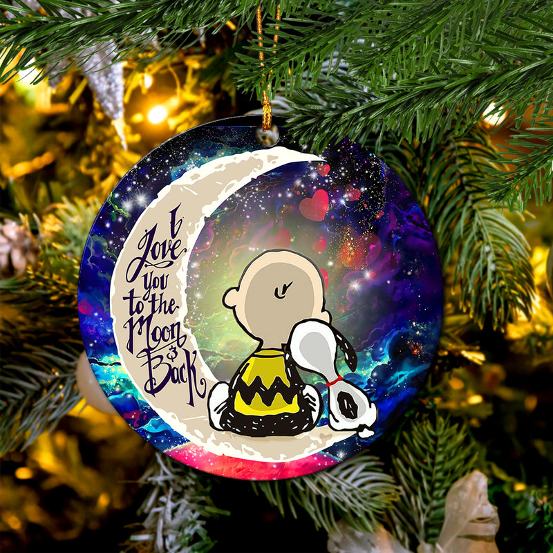 Snoopy Charlie Love You To The Moon Galaxy Mica Circle Ornament Perfect Gift For Holiday Nearkii