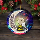 Snoopy Charlie Love You To The Moon Galaxy Mica Circle Ornament Perfect Gift For Holiday Nearkii