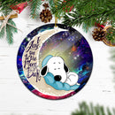 Snoopy Dog Sleep Love You To The Moon Galaxy Mica Circle Ornament Perfect Gift For Holiday Nearkii