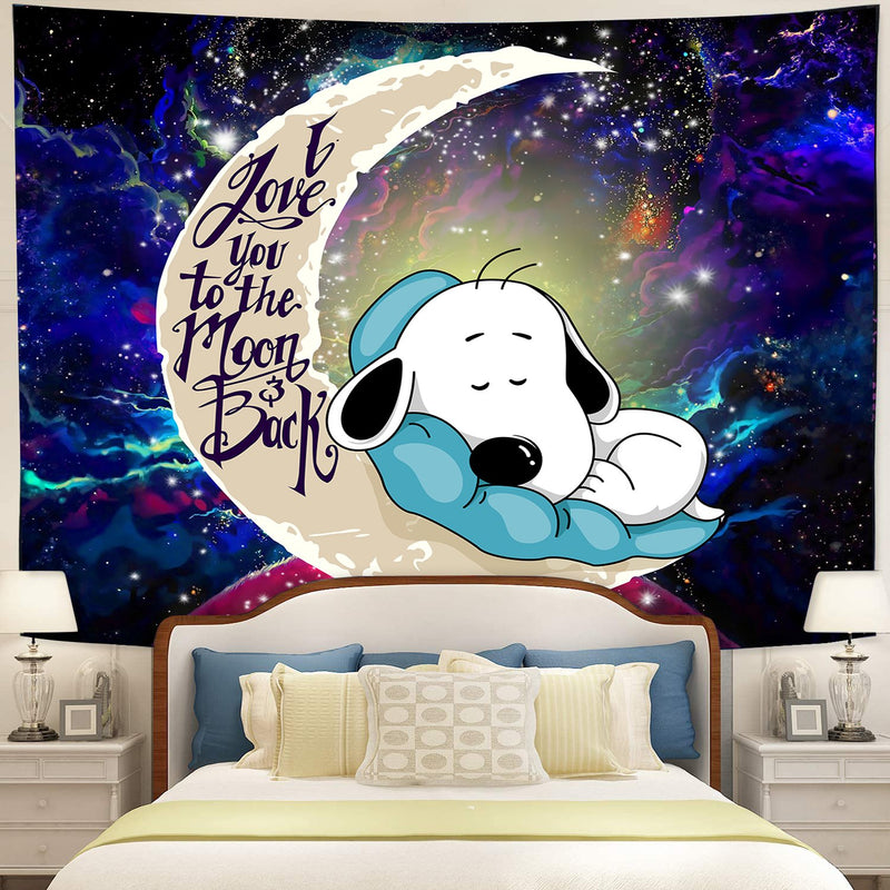 Snoopy Love You To The Moon Galaxy Tapestry Room Decor Nearkii