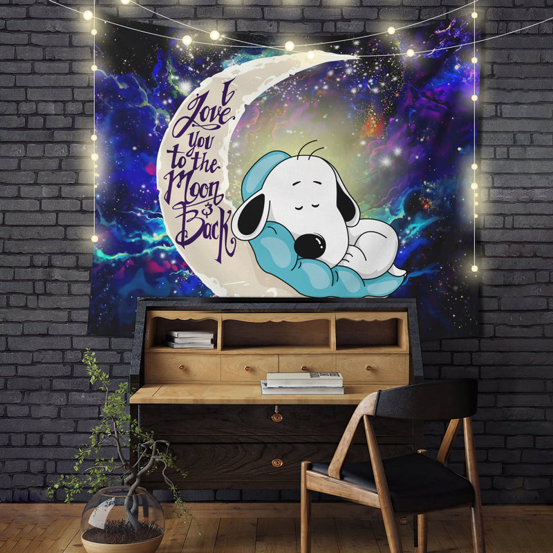 Snoopy Love You To The Moon Galaxy Tapestry Room Decor Nearkii