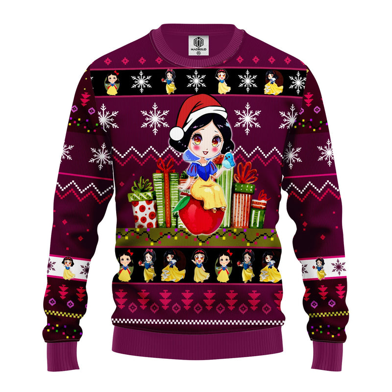 Snow White Ugly Christmas Sweater Purple Pink Amazing Gift Idea Thanksgiving Gift Nearkii