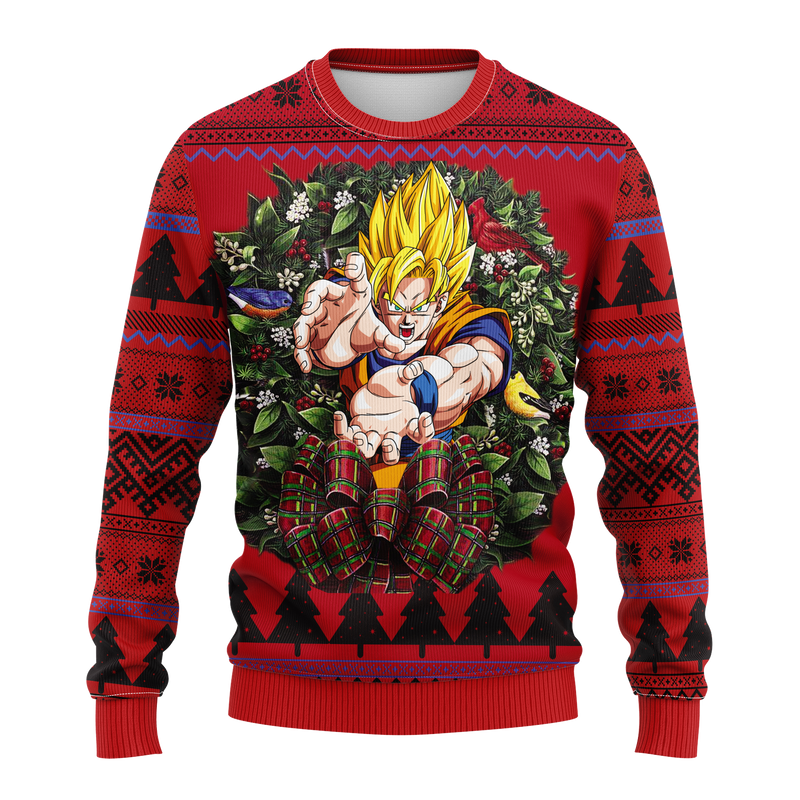 Son Goku Super Saiyan 2 Noel Mc Ugly Christmas Sweater Thanksgiving Gift Nearkii