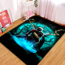Blue Spider Man Black Suit No Way Home Moonlight Rectangular Area Rug