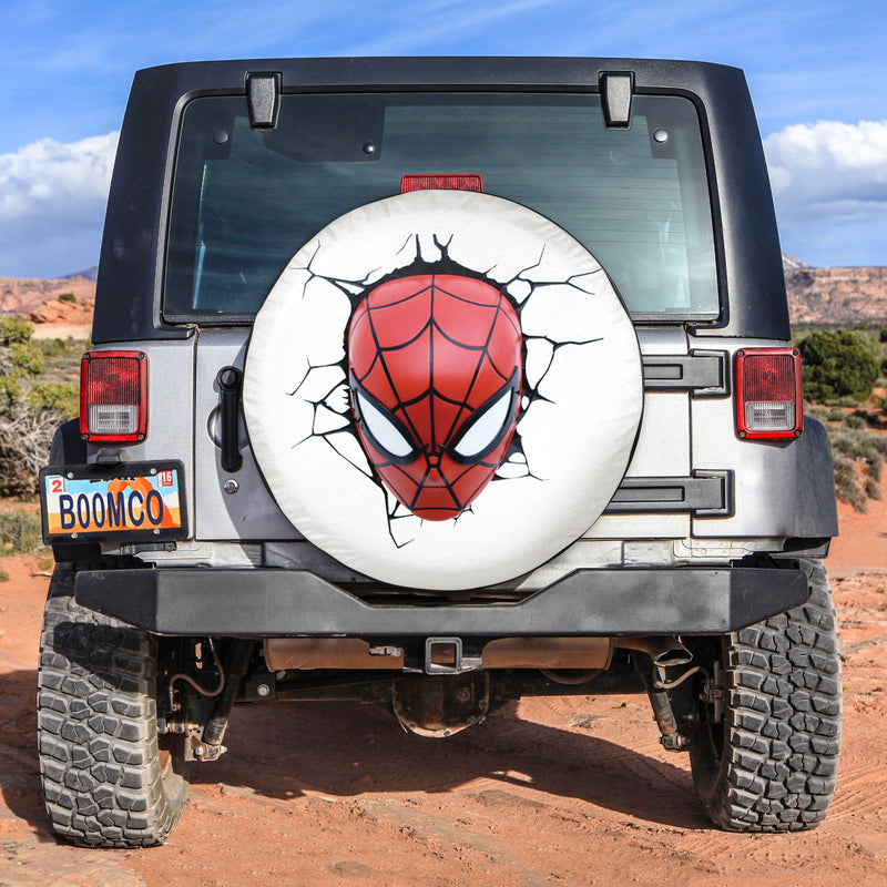 Spiderman 3D Head Funny Spare Tire Cover Gift For Campers Nearkii