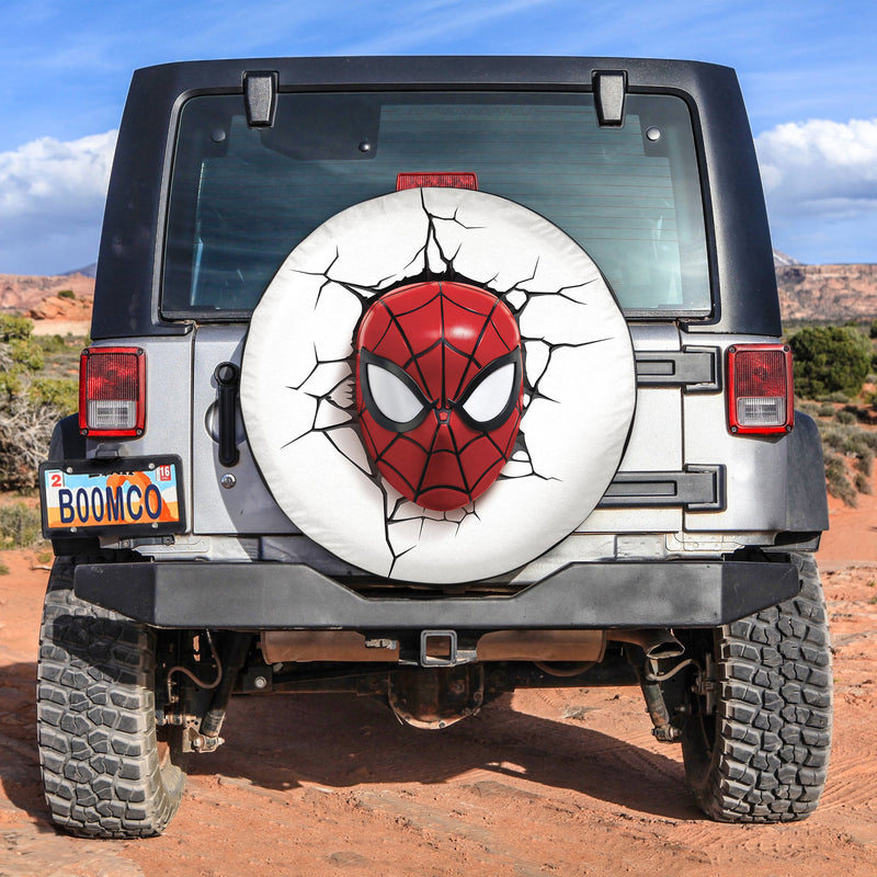 Spiderman 3D Head Spare Tire Cover Gift For Campers Nearkii