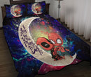 Spiderman And Deadpool Couple Love You To The Moon Galaxy Quilt Bed Sets Nearkii