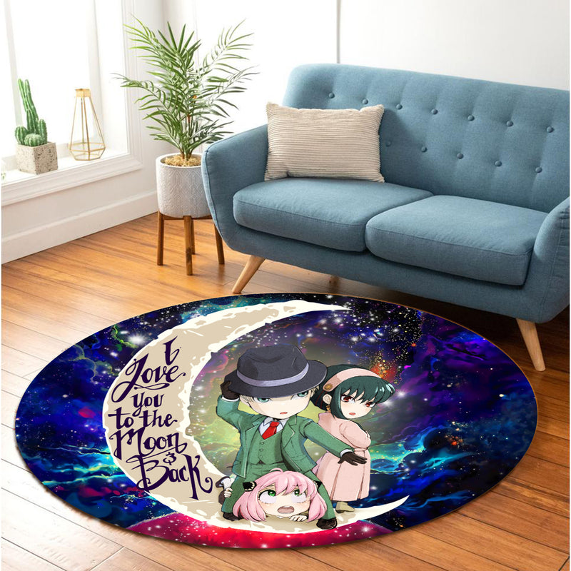 Spy x Family Love You To The Moon Galaxy Round Carpet Rug Bedroom Livingroom Home Decor Nearkii