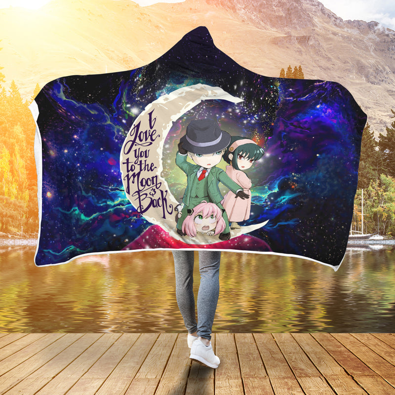 Spy X Family Love You To The Moon Galaxy Economy Hooded Blanket Nearkii