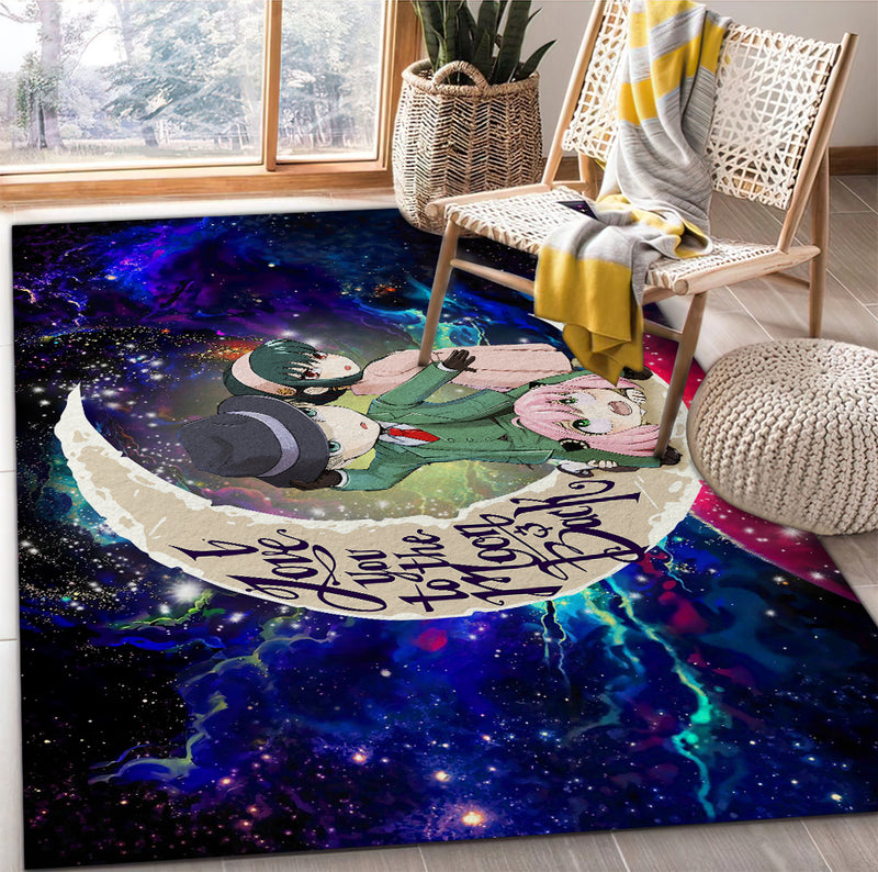 Spy X Family Love You To The Moon Galaxy Rug Carpet Rug Home Room Decor Nearkii