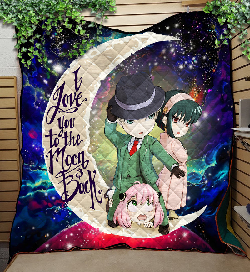 Spy X Family Love You To The Moon Galaxy Quilt Blanket Nearkii
