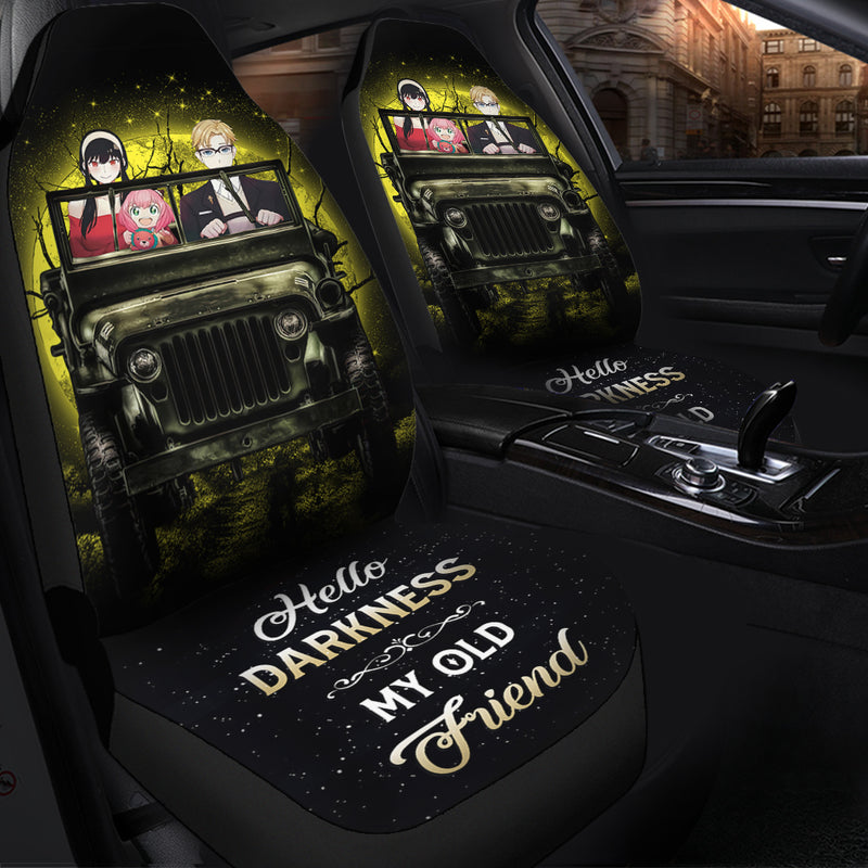 Spy X Family Yor And Anya Ride Jeep Moonlight Halloween Anime Premium Custom Car Seat Covers Decor Protectors Nearkii