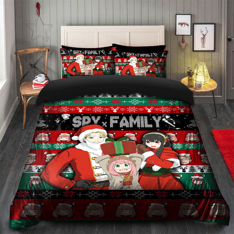 Spy x Family Christmas Bedding Set Duvet Cover And 2 Pillowcases Nearkii