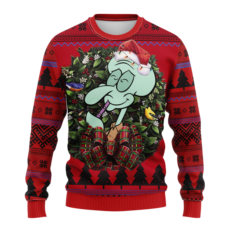 Squidward Tentacles Spongebob Squarepants Noel Mc Ugly Christmas Sweater Thanksgiving Gift Nearkii