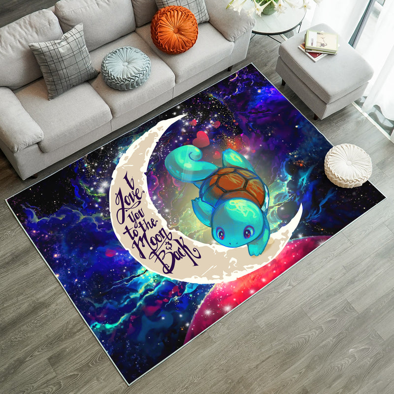 Squirtle Pokemon Love You To The Moon Galaxy Rug Carpet Rug Home Room Decor Nearkii