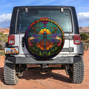 Stained Glass Of Colorful Dragonfly Jeep Car Spare Tire Cover