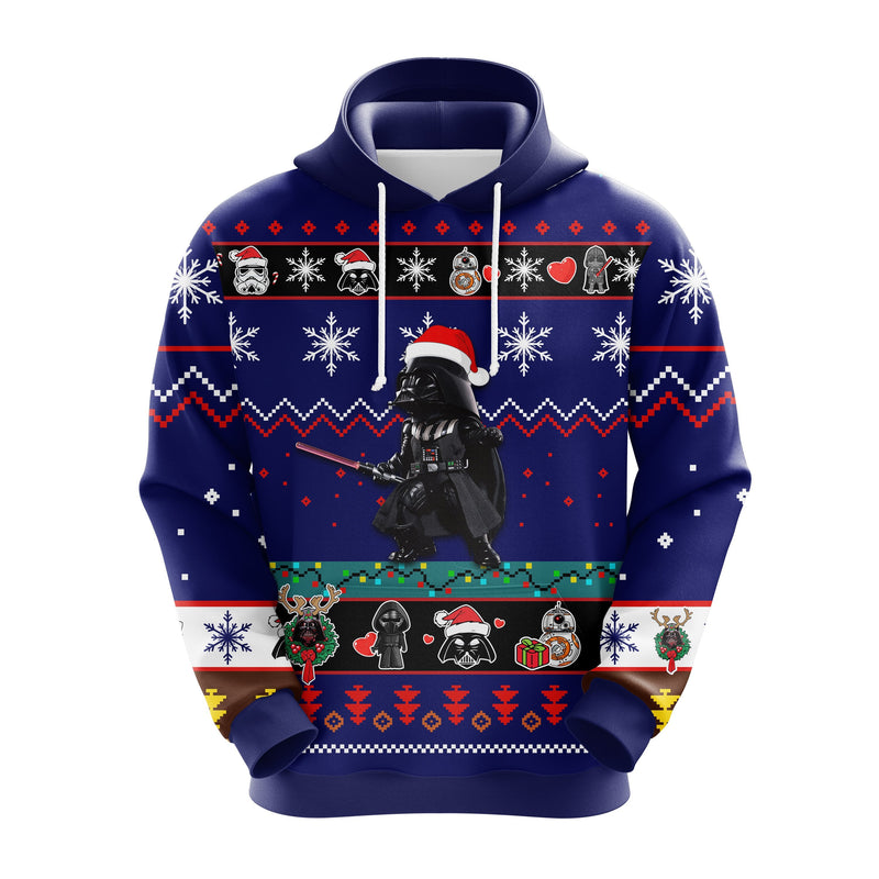 Star Wars Christmas Cute Noel Mc Ugly Hoodie Blue 1- Amazing Gift Idea Thanksgiving Gift Nearkii