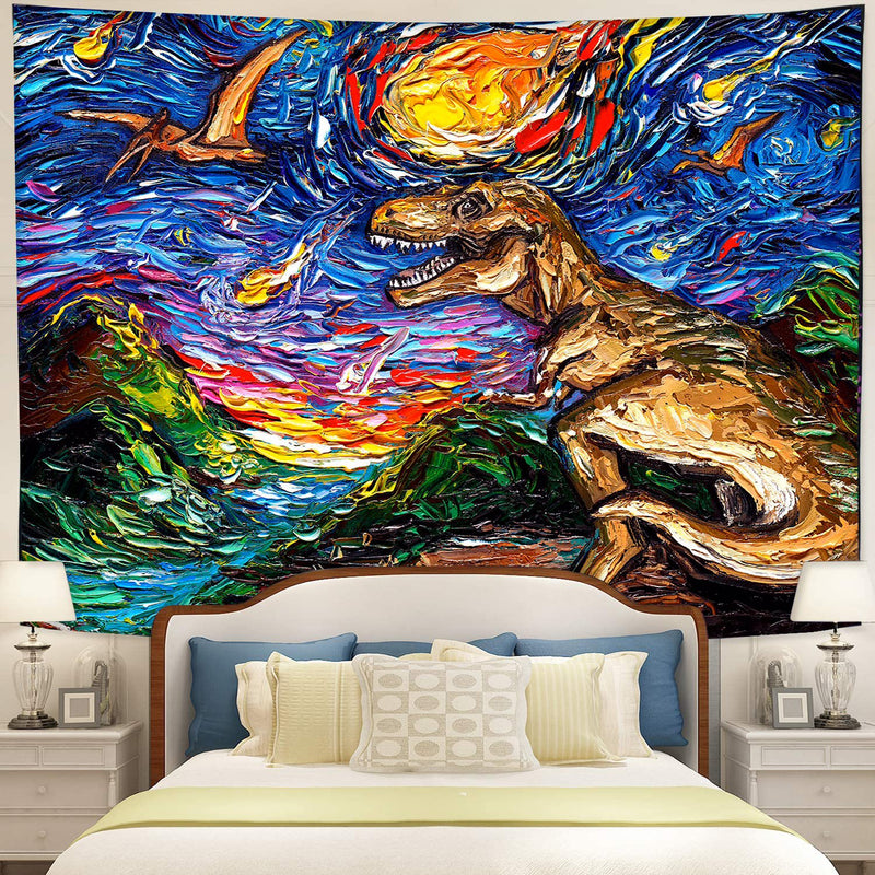 Starry Night Dinosaurs Tapestry Room Decor Nearkii