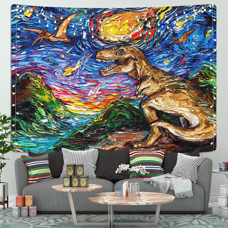 Starry Night Dinosaurs Tapestry Room Decor Nearkii