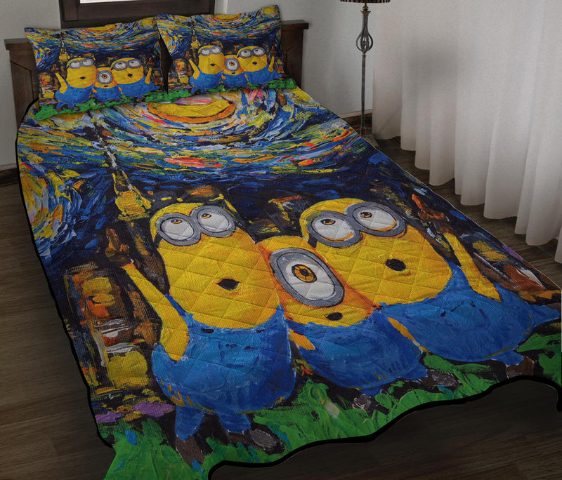 Starry Night Minion Quilt Bed Sets Nearkii
