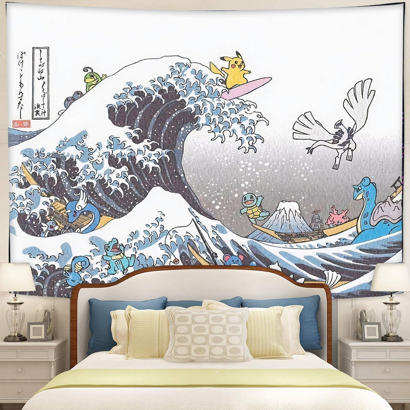 The Great Wave Pokemon Tapestry Room Decor Nearkii