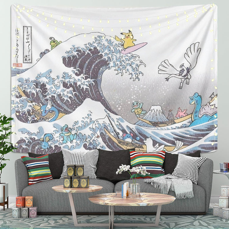 The Great Wave Pokemon Tapestry Room Decor Nearkii