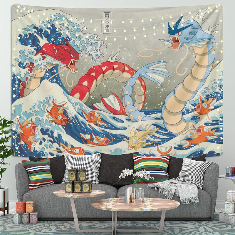 The Great Wave Pokemon Tapestry Room Decor Nearkii