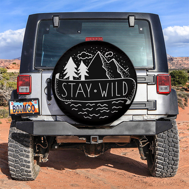 Stay Wild Winter Vibes American Day Car Spare Tire Cover Gift For Campers Nearkii
